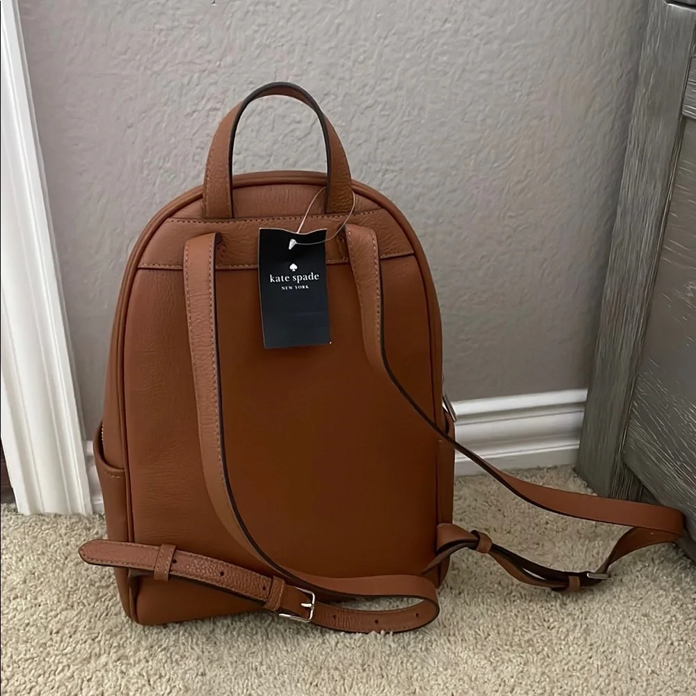 Kate Spade Tan Leather Backpack - Picture 3 of 4